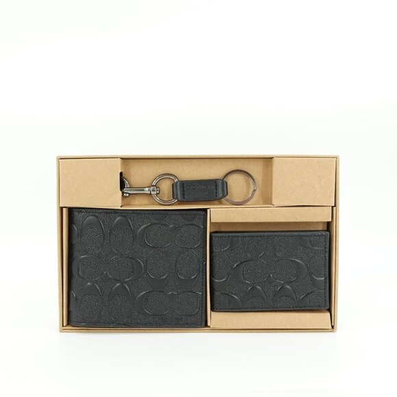 Coach Boxed 3 In 1 Wallet Gift Set Black OS - Picture 8 of 14